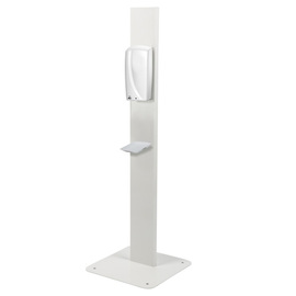 Desinfektionsständer mit Sensor weiß Standmodell 1000 ml 450 mm x 450 mm H 1400 mm | Abtropfschale Produktbild