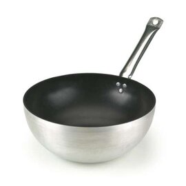 Wok Aluminium  Ø 320 mm  H 110 mm | Edelstahlstiel | Boden rund Produktbild