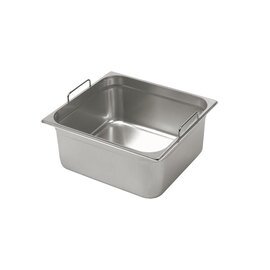 Gastronorm Behälter GN 2/3  x 100 mm Edelstahl | starre Griffe Produktbild