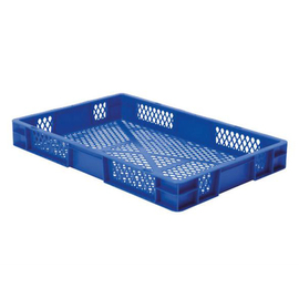 Stapelbehälter Rainbow Line Euronorm PP blau perforiert 14,7 ltr | 600 mm x 400 mm H 75 mm Produktbild