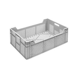 Stapelbehälter | Lagerbehälter MULTI • grau • perforiert 45 ltr | 600 mm x 400 mm H 220 mm Produktbild