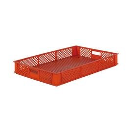 Stapelbehälter | Lagerbehälter MULTI • orange • perforiert 15 ltr | 600 mm x 400 mm H 80 mm Produktbild