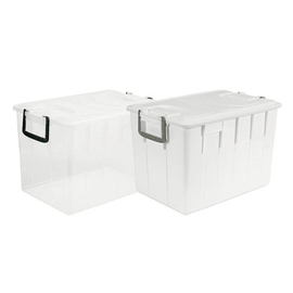 Lebensmittel-Lagerbehälter mit Deckel PP weiß 60 ltr | 380 mm x 580 mm H 378 mm Produktbild