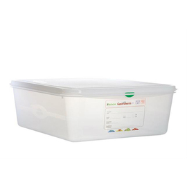 Frischhaltebox | Gefrierbox Gastronox mit Deckel GN 2/3 PP transparent 9 ltr | 354 mm x 325 mm H 100 mm mit Codierungsclips Produktbild