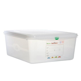 Frischhaltebox | Gefrierbox Gastronox mit Deckel GN 2/3 PP transparent 13,5 ltr | 354 mm x 325 mm H 150 mm mit Codierungsclips Produktbild