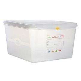 Frischhaltebox | Gefrierbox Gastronox mit Deckel GN 2/3 PP transparent 19 ltr | 354 mm x 325 mm H 200 mm mit Codierungsclips Produktbild