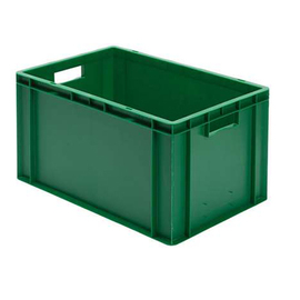 Stapelbehälter Rainbow Line Euronorm PP grün geschlossen | verstärkt 61 ltr | 600 mm x 400 mm H 320 mm Produktbild