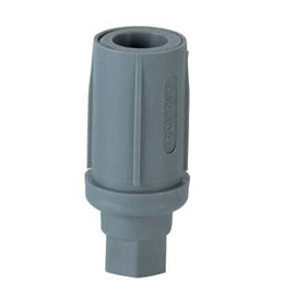 Einschlagfuß für Rundrohr Ø 38 mm | Komposit grau H 35 - 62 mm | Drehstück Produktbild