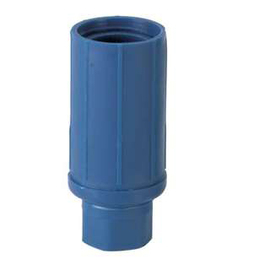 Einschlagfuß für Rundrohr Ø 45 mm | Komposit blau H 35 - 62 mm | Drehstück Produktbild
