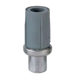 Einschlagfuß für Rundrohr Ø 38 mm | Komposit grau H 38 - 70 mm | Edelstahl-Drehstück Produktbild