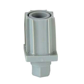Einschlagfuß für Vierkantrohr 40 x 40 mm | Komposit grau H 33 - 67 mm | Kunststoff-Drehstück Produktbild