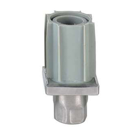 Einschlagfuß für Vierkantrohr 40 x 40 mm | Komposit grau H 32 - 68 mm | Edelstahl-Drehstück Produktbild
