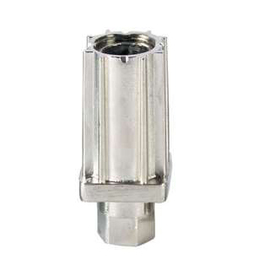 Einschlagfuß für Vierkantrohr 30 x 30 mm | Zamak vernickelt H 28 - 59 mm | Drehstück Produktbild