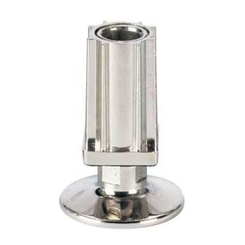 Einschlagfuß für Vierkantrohr 30 x 30 mm | Zamak vernickelt H 23 - 50 mm | Flansch Produktbild