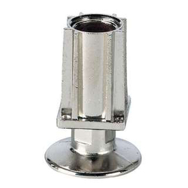 Einschlagfuß für Vierkantrohr 35 x 35 mm | Zamak vernickelt H 27 - 56 mm | Flansch Produktbild