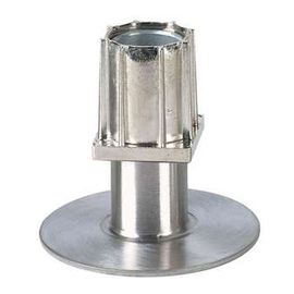 Einschlagfuß für Vierkantrohr 40 x 40 mm | Zamak vernickelt H 41 - 69 mm | Edelstahl-Flansch Produktbild