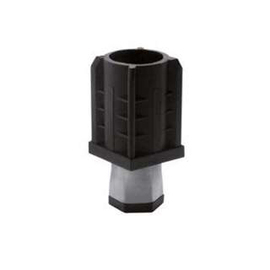 Einschlagfuß für Vierkantrohr 40 x 40 mm | Kunststoff schwarz H 20 - 60 mm | Edelstahl-Drehstück Produktbild