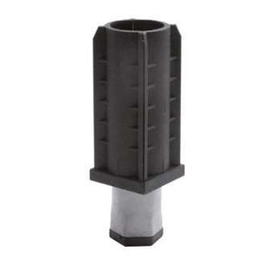 Einschlagfuß für Vierkantrohr 40 x 40 mm | Kunststoff schwarz H 25 - 94 mm | Edelstahl-Drehstück Produktbild