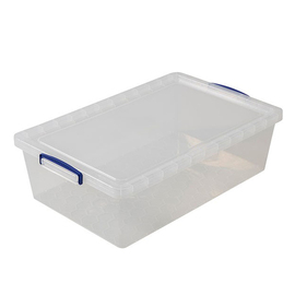 Aufbewahrungsbox mit Deckel PP transparent nestbar 43 ltr | 700 mm x 400 mm H 230 mm Produktbild