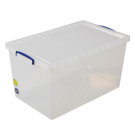 Aufbewahrungsbox mit Deckel PP transparent nestbar 83 ltr | 700 mm x 440 mm H 490 mm Produktbild