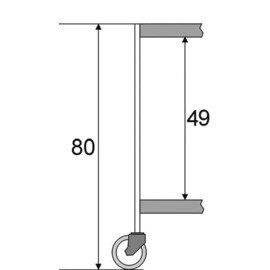 Beistellwagen wengé  | 2 Borde 710 x 460 mm Edelstahlgestell Produktbild 1 S