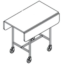 Room Service Table, Edelstahl, 2 x 2 cm Vierkantrohrrahmen, melaminbeschichtete Kirschholztischplatte, Faltflügel, 80 x 80 x H 78 cm Produktbild 1 S