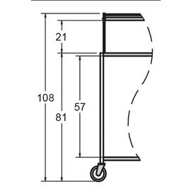 Servierwagen Eiche hell  | 2 Borde 945 x 550 mm mit Haube Produktbild 1 S