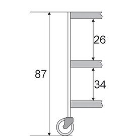 Servierwagen wengé  | 3 Borde 945 x 550 mm Produktbild 1 S