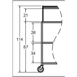 Servierwagen kirschholzfarben  | 3 Borde 945 x 550 mm mit Haube Produktbild 1 S