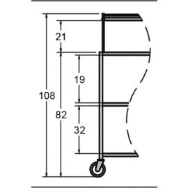 Servierwagen walnussfarben  | 3 Borde mit Haube Produktbild 1 S