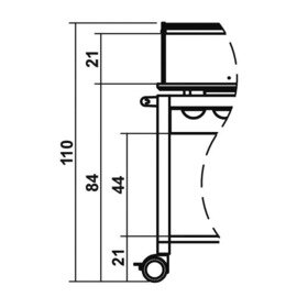 Servierwagen wengé  | 2 Borde 700 x 550 mm mit Haube mit Besteckablage Oberplatte mit Wanneneinsatz Produktbild 1 S