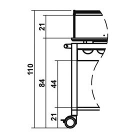 Servierwagen eichenbraun  | 2 Borde 700 x 550 mm mit Haube mit Besteckablage Oberplatte mit Wanneneinsatz Produktbild 1 S