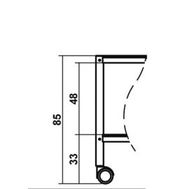 Servierwagen mit 2 Borden, Breite 105 cm, Gestell aus Edelstahl mit Sicherheitsglas-Platten, Farbe: Anthrazitgrau Produktbild 1 S