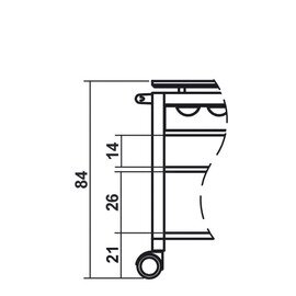 Servierwagen eichenbraun  | 3 Borde 1050 x 550 mm mit Besteckablage Produktbild 1 S