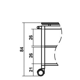 Servierwagen wengé  | 3 Borde 1050 x 550 mm mit Haube Oberplatte mit Wanneneinsatz mit Flaschenhalter Produktbild 1 S