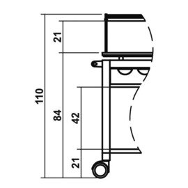 Servierwagen eichenbraun  | 2 Borde 1050 x 550 mm mit Haube mit Besteckablage Oberplatte mit Wanneneinsatz Produktbild 1 S