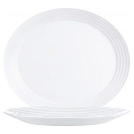 Platte HARENA WHITE Hartglas weiß oval 329 mm x 288 mm Produktbild