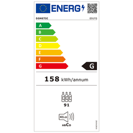 Weinkühlschrank DESIGN-LINE E91FG Glastür Produktbild 2 L