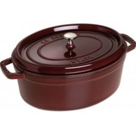 Kokotte 4,25 ltr Gusseisen mit Deckel lila oval  Ø 290 mm  | angegossene Griffe Produktbild