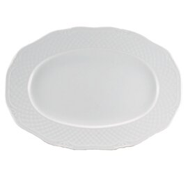 Fleischplatte, oval, "Aphrodite Uni Weiss", Maße: 330 x 235 mm, Höhe: 28 mm, Gewicht: 864 g Produktbild