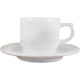 RESTPOSTEN | Kaffeetasse ARCADIA mit Henkel 100 ml Porzellan weiß mit Relief  H 59 mm Produktbild