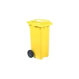 Müllbehälter 120 ltr Kunststoff gelb Klappdeckel  L 550 mm  B 480 mm  H 960 mm Produktbild