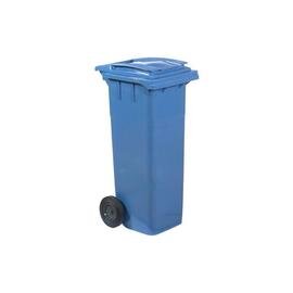 Müllbehälter 140 ltr Kunststoff blau Klappdeckel  L 550 mm  B 480 mm  H 1065 mm Produktbild