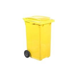Müllbehälter 240 ltr Kunststoff gelb Klappdeckel  L 725 mm  B 580 mm  H 1075 mm Produktbild
