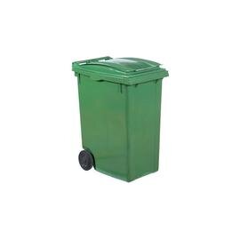 Müllbehälter 360 ltr Kunststoff grün Klappdeckel  L 850 mm  B 620 mm  H 1090 mm Produktbild