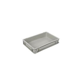 Stapelbehälter COMFORT LINE Euronorm PP grau glatter Boden verstärkt geschlossen 6 ltr | 400 mm x 300 mm H 80 mm Produktbild