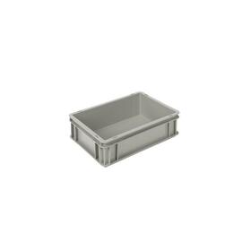 Stapelbehälter COMFORT LINE Euronorm PP grau glatter Boden verstärkt geschlossen 10 ltr | 400 mm x 300 mm H 120 mm Produktbild