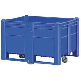 Großvolumen-Palettenboxen  • blau  • fahrbar  | 600 ltr | 1200 mm  x 1000 mm  H 960 mm Produktbild