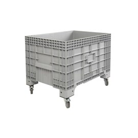 Volumenbehälter COMFORT 500 ltr PP grau Bremse lange Seite 4 Rollen | glatte Wände Produktbild