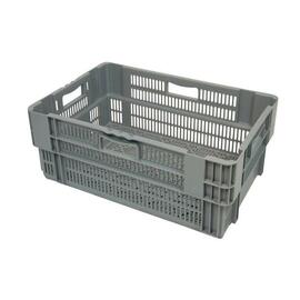 Drehstapelbehälter H 240 mm PP grau nestbar | Boden + Wände perforiert Produktbild